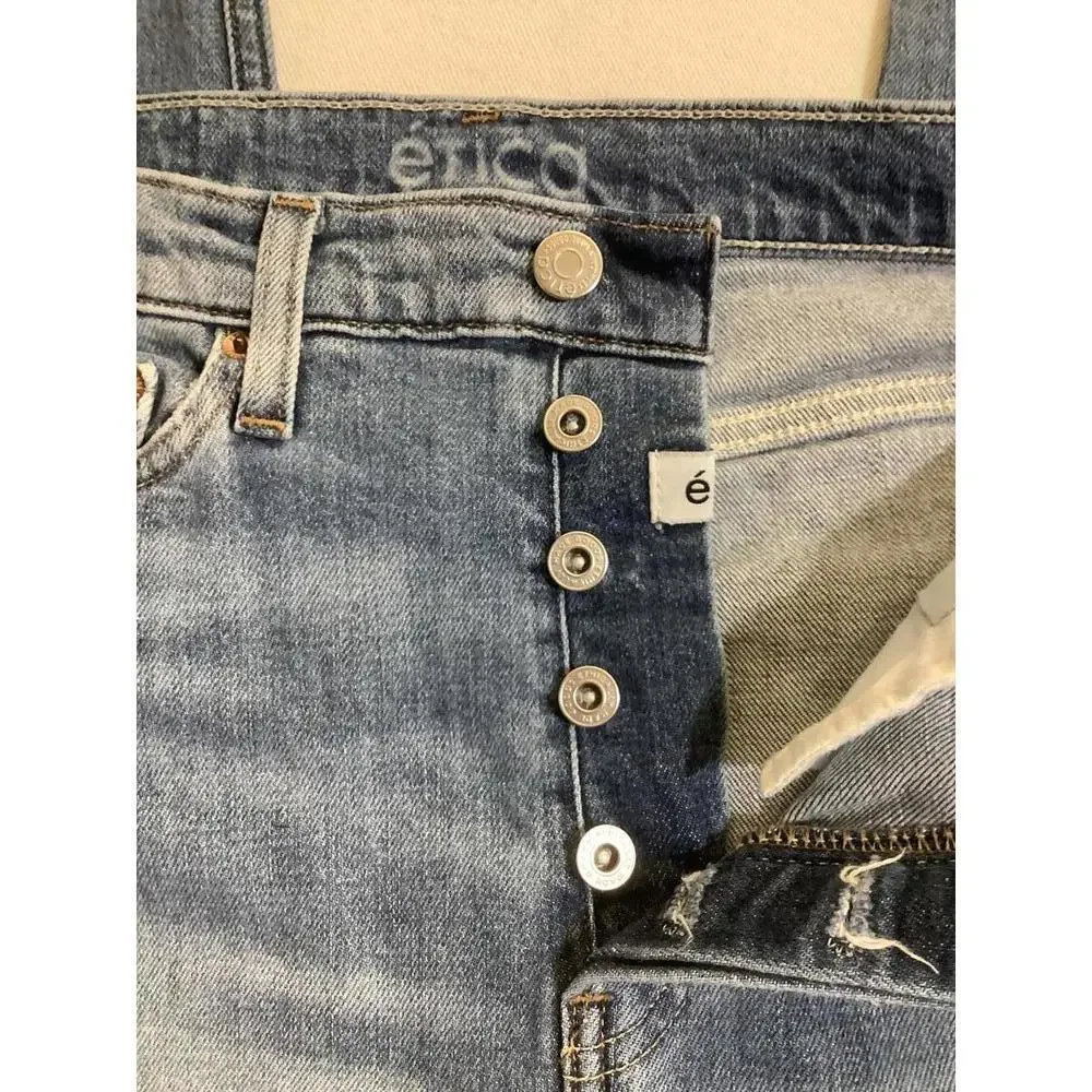 Etica Button Fly Mid Wash Skinny Jeans 26 Denim Casual Luxury Fall Winter Basics